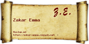 Zakar Emma névjegykártya